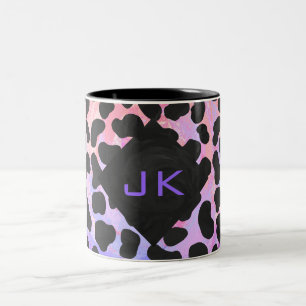 Tasse 2 Couleurs Monogramme Dalmatien noir et rose