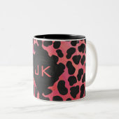Tasse 2 Couleurs Monogramme Dalmatien Noir et Rouge (Devant droit)
