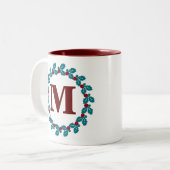 Tasse 2 Couleurs Monogramme de couronne rouge nordique (Devant gauche)