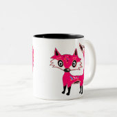 Tasse 2 Couleurs Monogramme de Fox rose pâle (Devant droit)