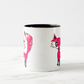 Tasse 2 Couleurs Monogramme de Fox rose pâle (Centre)