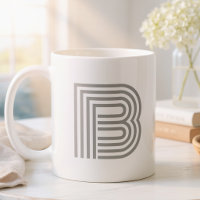 Monogramme de lettre initiale gris blanc moderne é