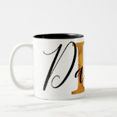 Tasse 2 Couleurs Monogramme de l'or "D" avec le nom personnalisé (Gauche)