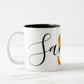 Tasse 2 Couleurs Monogramme de l'or "S" avec le nom personnalisé (Gauche)