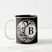 Tasse 2 Couleurs Monogramme de loup tribal (Gauche)