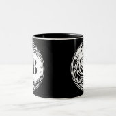 Tasse 2 Couleurs Monogramme de loup tribal (Centre)