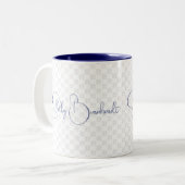 Tasse 2 Couleurs Monogramme de marine - Script initial classique Bo (Devant gauche)