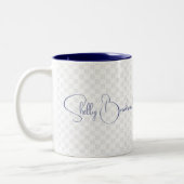 Tasse 2 Couleurs Monogramme de marine - Script initial classique Bo (Gauche)