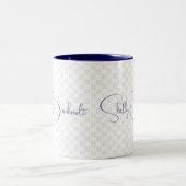 Tasse 2 Couleurs Monogramme de marine - Script initial classique Bo (Centre)