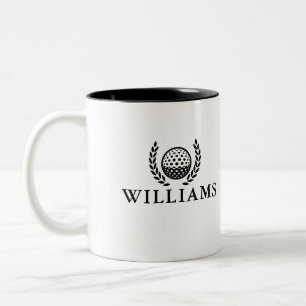 Tasse 2 Couleurs Monogramme de nom personnalisé classique