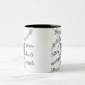 Tasse 2 Couleurs Monogramme de note de musique noire et blanche (Centre)