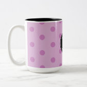 Tasse 2 Couleurs Monogramme de points roses (Gauche)