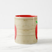 Tasse 2 Couleurs Monogramme de pomme rouge (Centre)