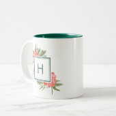 Tasse 2 Couleurs Monogramme de tourbe d'hiver (Devant gauche)