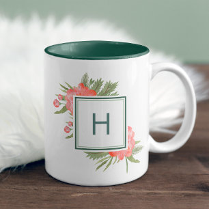 Tasse 2 Couleurs Monogramme de tourbe d'hiver