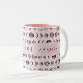 Tasse 2 Couleurs Monogramme Dreamsical Lune Phases Cadeaux (Devant droit)