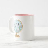 Tasse 2 Couleurs Monogramme du globe aquarelle (Devant gauche)