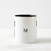 Tasse 2 Couleurs Monogramme et joli chat noir (Centre)