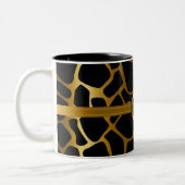 Tasse 2 Couleurs Monogramme exécutif - or et motif noir de girafe (Gauche)