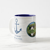 Tasse 2 Couleurs Monogramme Famille Lac Maison Vie (Devant gauche)