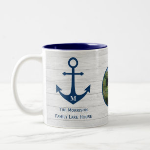 Tasse 2 Couleurs Monogramme Famille Lac Maison Vie