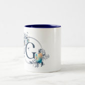 Tasse 2 Couleurs Monogramme floral mystique initial - Lettre G (Centre)