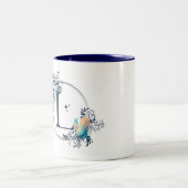 Tasse 2 Couleurs Monogramme floral mystique initial - Lettre L (Centre)