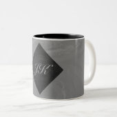 Tasse 2 Couleurs Monogramme gris ardoise (Devant droit)