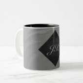 Tasse 2 Couleurs Monogramme gris ardoise (Devant gauche)