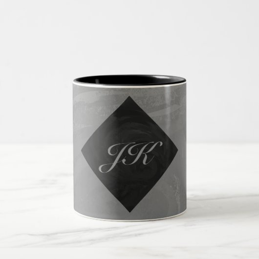 Tasse 2 Couleurs Monogramme gris ardoise (Centre)