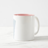 Tasse 2 Couleurs Monogramme Initiale Démesurée Moderne Nom de Scrip (Devant droit)
