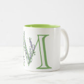 Tasse 2 Couleurs Monogramme M Lavender Eucalyptus (Devant droit)
