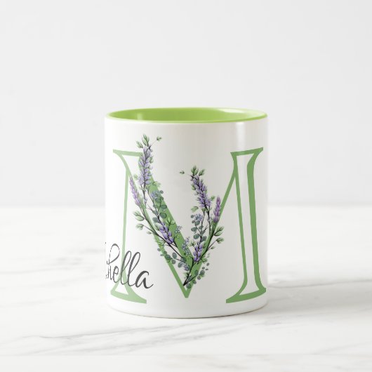Tasse 2 Couleurs Monogramme M Lavender Eucalyptus (Centre)