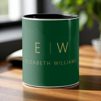 Monogramme minimaliste émérite vert classique