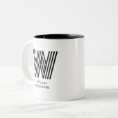 Tasse 2 Couleurs Monogramme minimaliste moderne (Devant gauche)