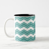 Tasse 2 Couleurs Monogramme Minty Chevron (Gauche)