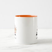 Tasse 2 Couleurs Monogramme moderne Automne Automne Aquarelle Flore (Centre)
