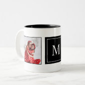 Tasse 2 Couleurs Monogramme moderne Collage photo (Devant gauche)