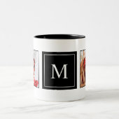 Tasse 2 Couleurs Monogramme moderne Collage photo (Centre)