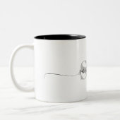 Tasse 2 Couleurs Monogramme Moderne Élégant Nom de script chic (Gauche)