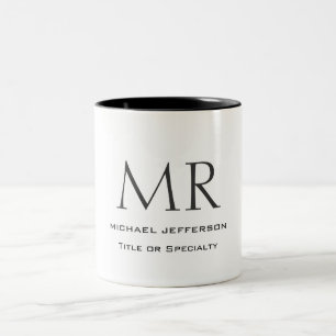 Tasse 2 Couleurs Monogramme Moderne Minimaliste Uni Tendances