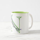 Tasse 2 Couleurs Monogramme N Lavande Eucalyptus (Devant droit)
