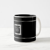 Tasse 2 Couleurs Monogramme noir et argent (Devant droit)