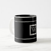 Tasse 2 Couleurs Monogramme noir et argent (Devant gauche)