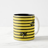 Tasse 2 Couleurs Monogramme noir et jaune de l'abeille | de miel de (Devant droit)