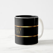 Tasse 2 Couleurs Monogramme noir et or (Devant droit)