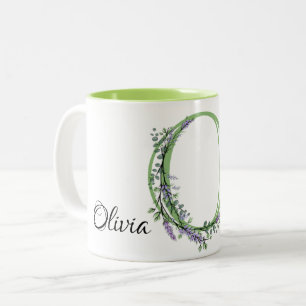 Tasse 2 Couleurs Monogramme O Lavande Eucalyptus