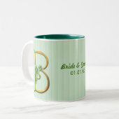 Tasse 2 Couleurs Monogramme or irlandais B (Devant gauche)