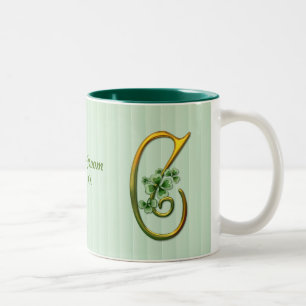 Tasse 2 Couleurs Monogramme or irlandais C