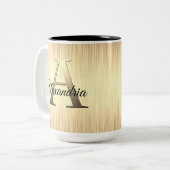 Tasse 2 Couleurs Monogramme or lisse (Devant gauche)